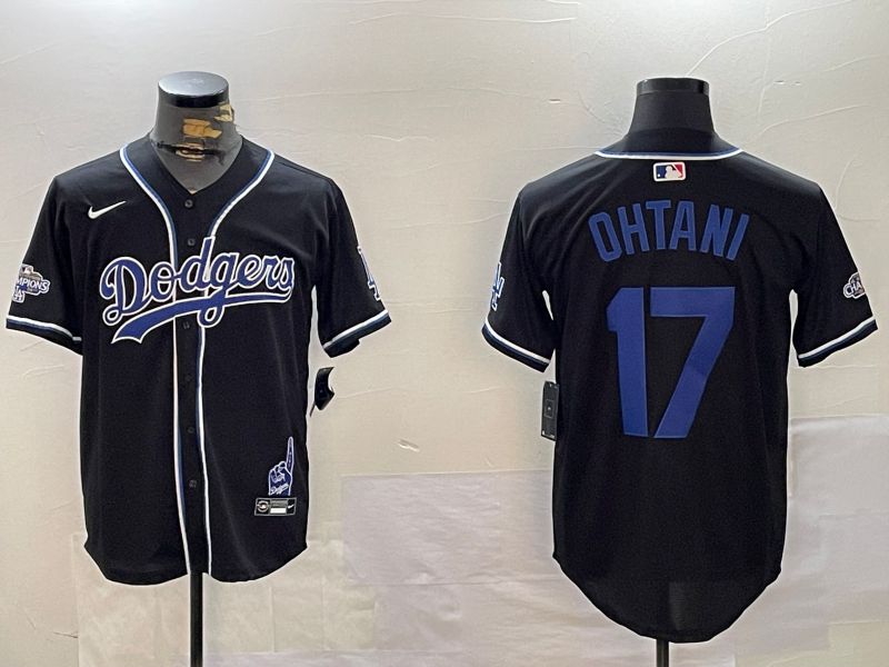 Men Los Angeles Dodgers #17 Ohtani Black Game 2024 Nike MLB Jersey style 1202